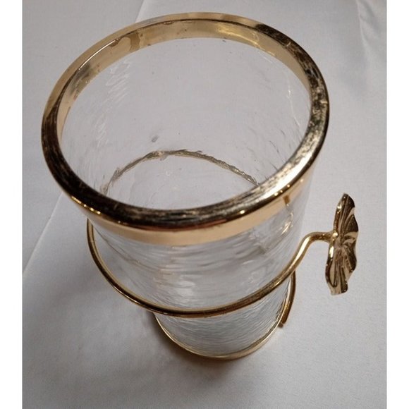 Canister with Gold Heart Detail and Real Marble Lid/Flower Knob 8 & 3/4" Tall - Picture 7 of 10